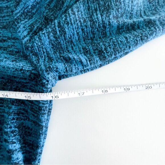 Wilfred Free Luma Blue Black Long Sleeve Top Open Back Slit Women's M V-Neck - Picture 4 of 8